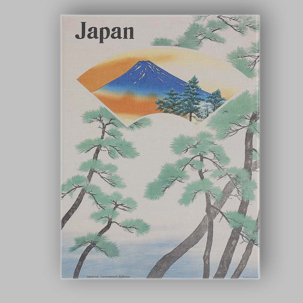 Elegant Japan Mount Fuji Pine Trees Travel Poster Canvas Wall Art Print Decor Picture Ready to Hang