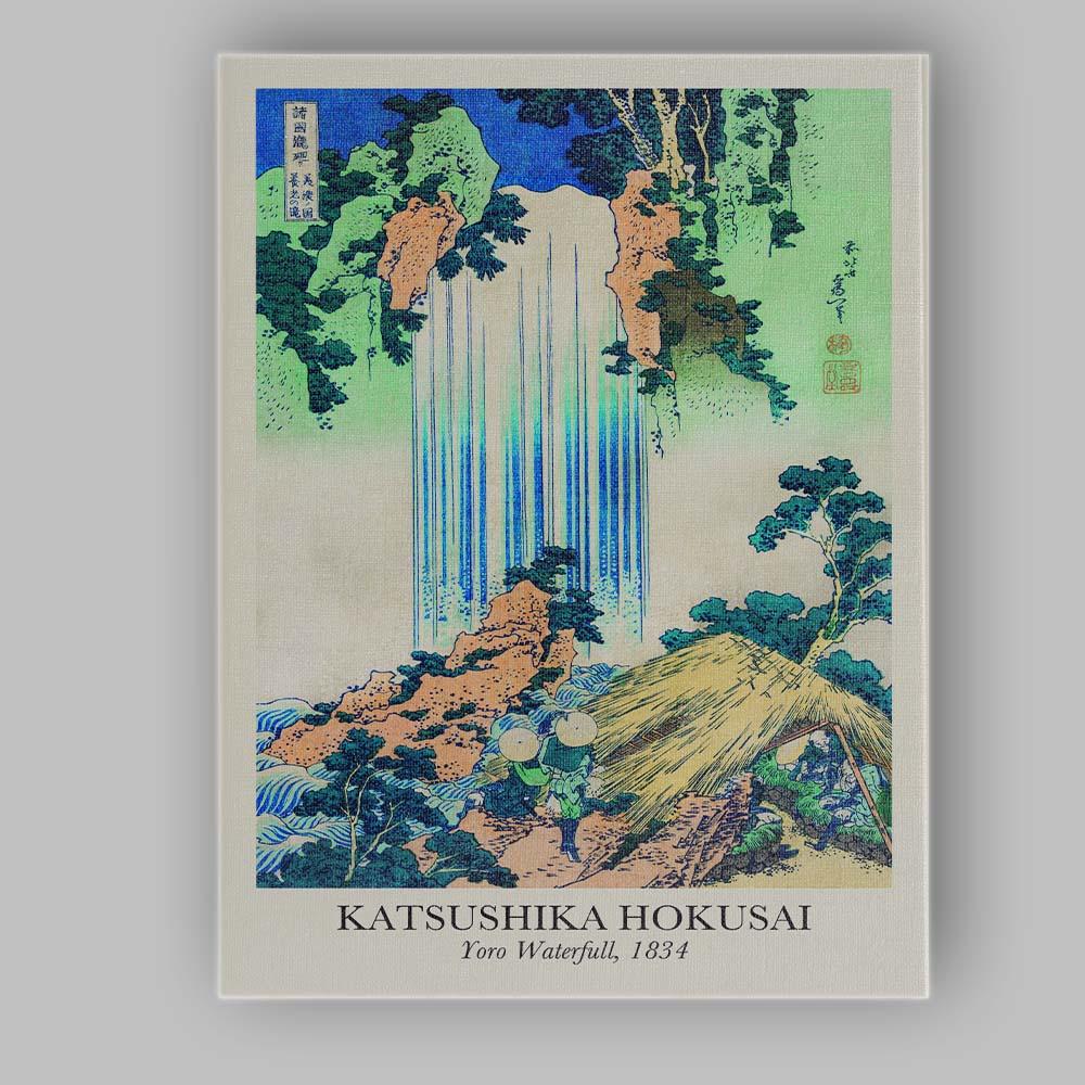 Hokusai Yoro Waterfall Japanese Ukiyo E Landscape Canvas Wall Art Print Decor Picture Ready to Hang