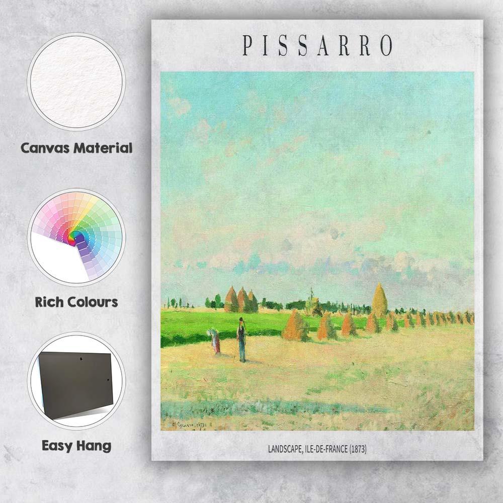 Camille Pissarro Rural Hayfield Landscape Impressionist Painting Canvas Wall Art Print Decor Picture Ready to Hang