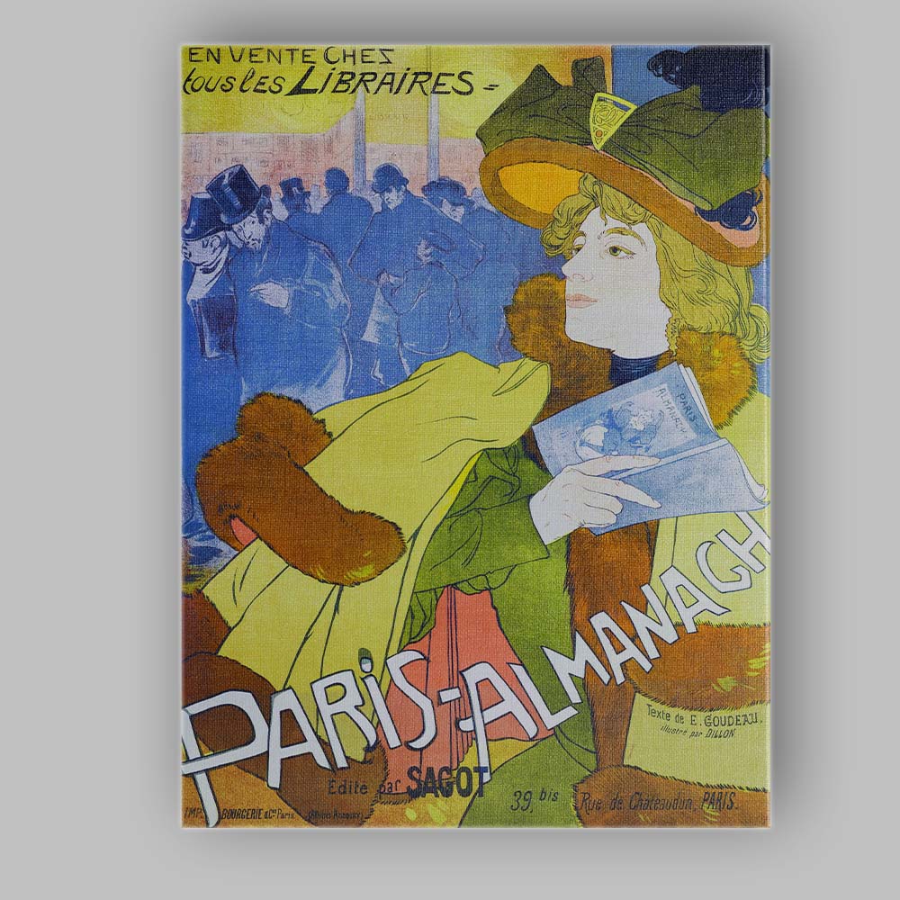 Art Nouveau Parisian Literary Fashion Poster Illustration Canvas Wall Art Print Decor Picture Ready to Hang