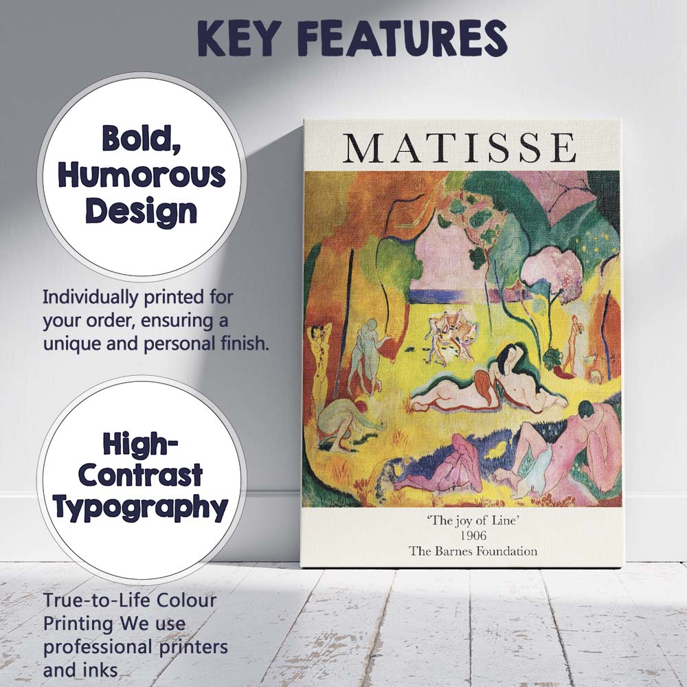 Henri Matisse The Joy of Life Fauvist Colourful Figure Canvas Wall Art Print Decor Picture Ready to Hang