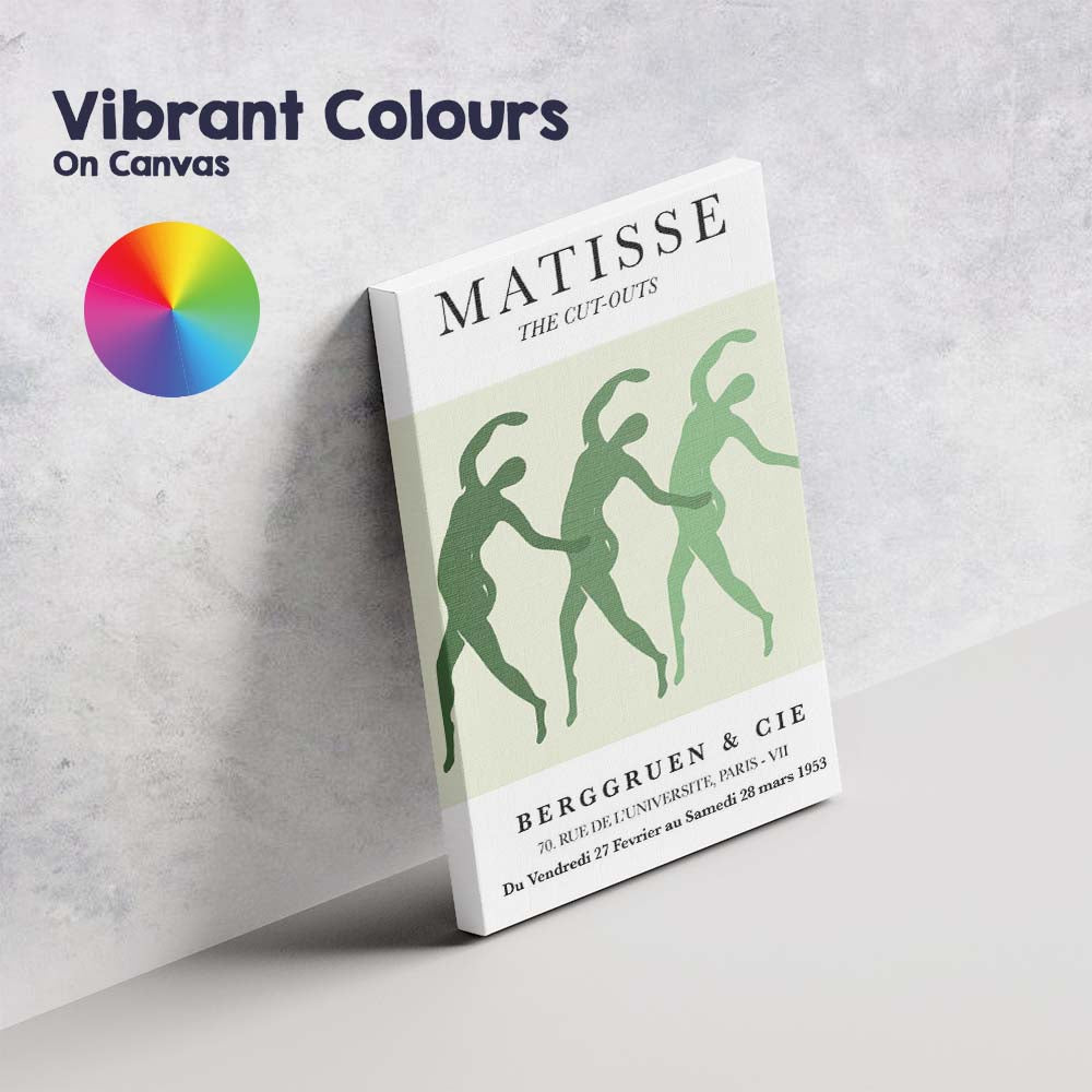 Matisse Inspired Cut Out Dancers Minimalist Modern Art Canvas Wall Art Print Decor Picture Ready to Hang