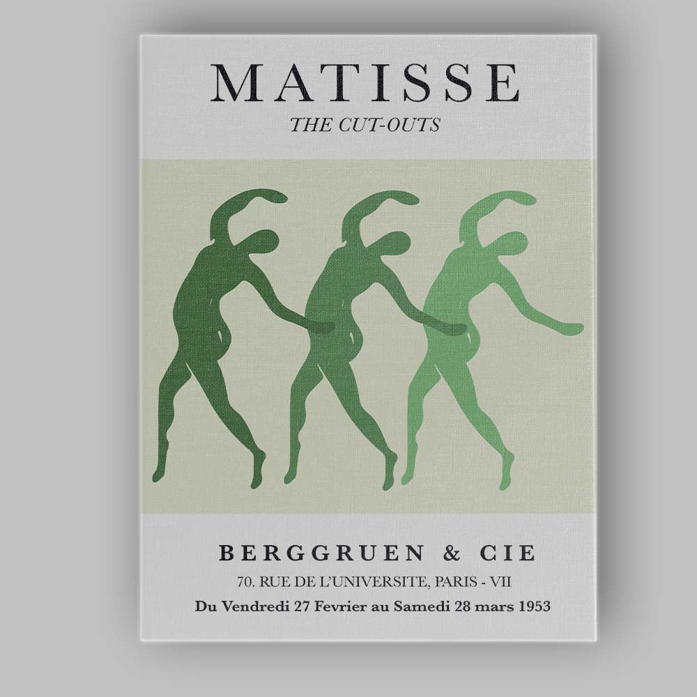 Matisse Inspired Cut Out Dancers Minimalist Modern Art Canvas Wall Art Print Decor Picture Ready to Hang