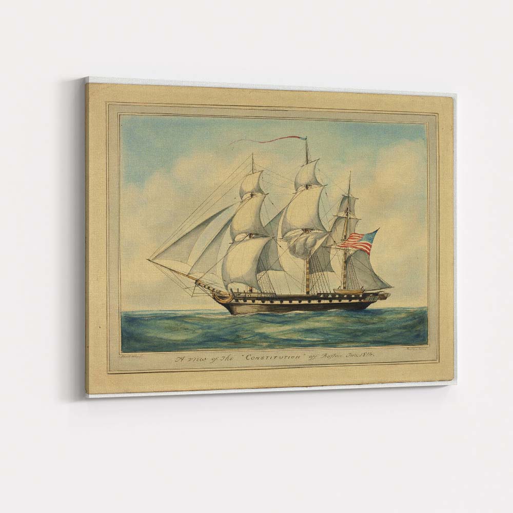 Historic American Sailing Ship Maritime Watercolour Canvas Wall Art Print Decor Picture Ready to Hang