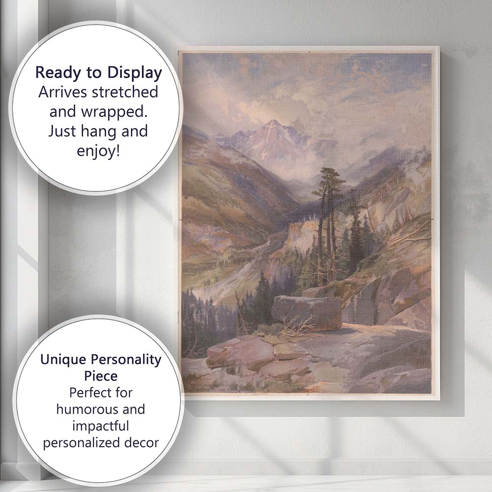 Majestic Mountain Valley Alpine Wilderness Scenic Landscape Canvas Wall Art Print Decor Picture Ready to Hang