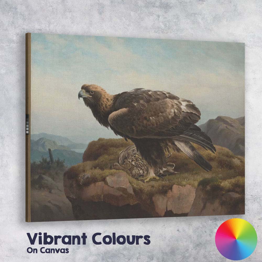 Majestic Golden Eagle Mountain Landscape Wildlife Painting Canvas Wall Art Print Decor Picture Ready to Hang