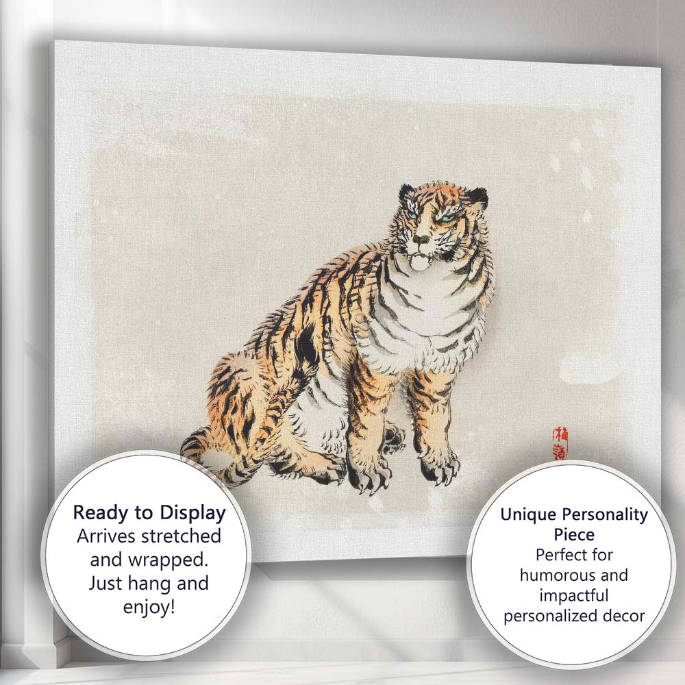 Japanese Ink Wash Sleeping Cat Minimalist Animal Artwork Canvas Wall Art Print Decor Picture Ready to Hang