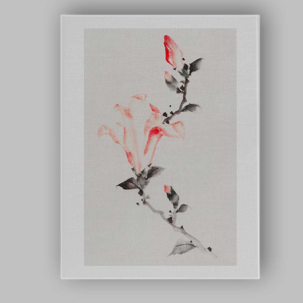 Minimalist Pink Lily Watercolour Floral Botanical Painting Canvas Wall Art Print Decor Picture Ready to Hang