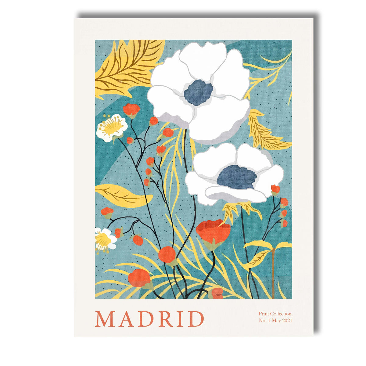 Art Deco Madrid Botanical Bloom Floral Poster Illustration Canvas Wall Art Print Decor Picture Ready to Hang