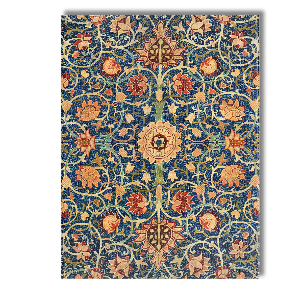 Persian Style Blue Floral Carpet Ornament Pattern Canvas Wall Art Print Decor Picture Ready to Hang