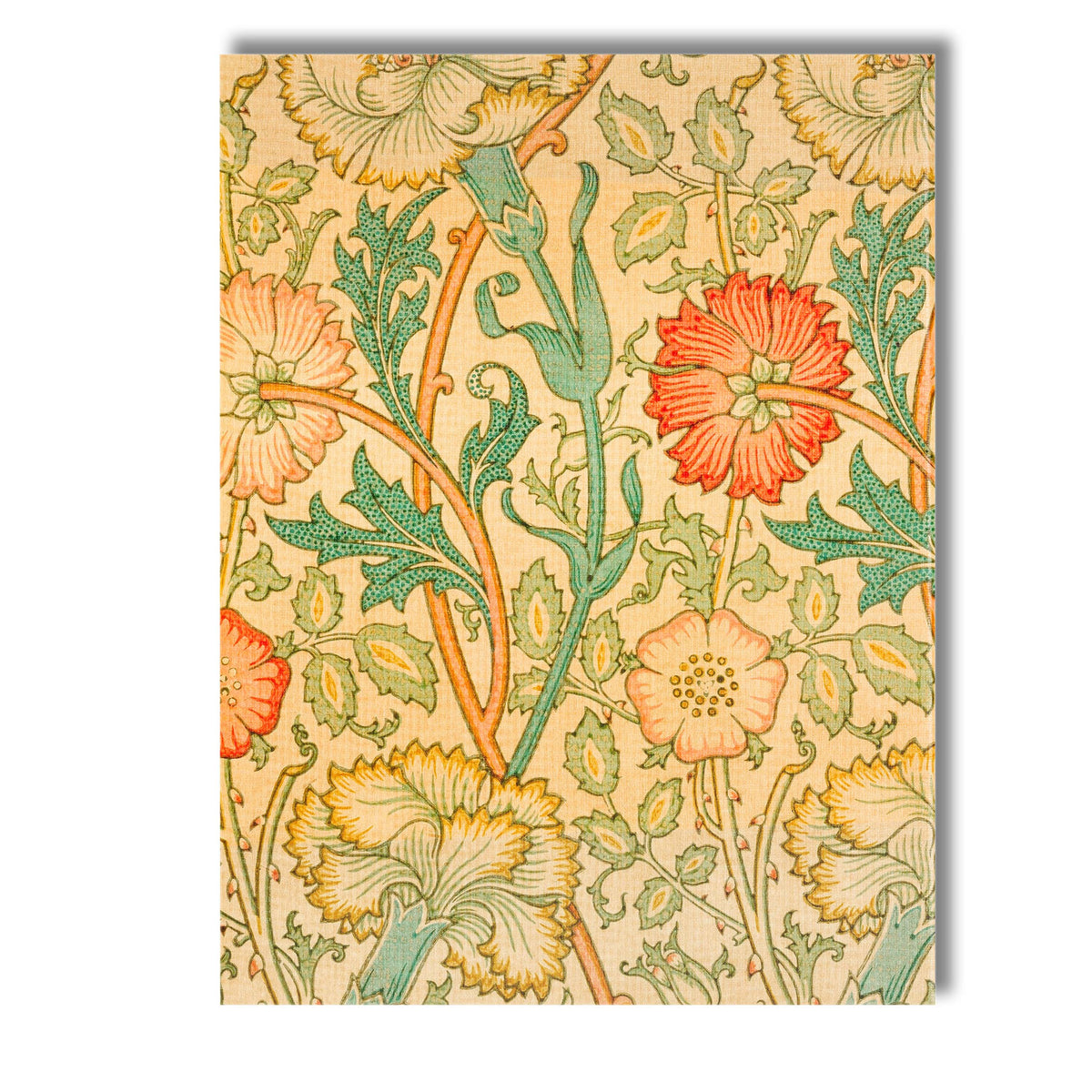 William Morris Inspired Carnation Floral Arts and Crafts Pattern Canvas Wall Art Print Decor Picture Ready to Hang