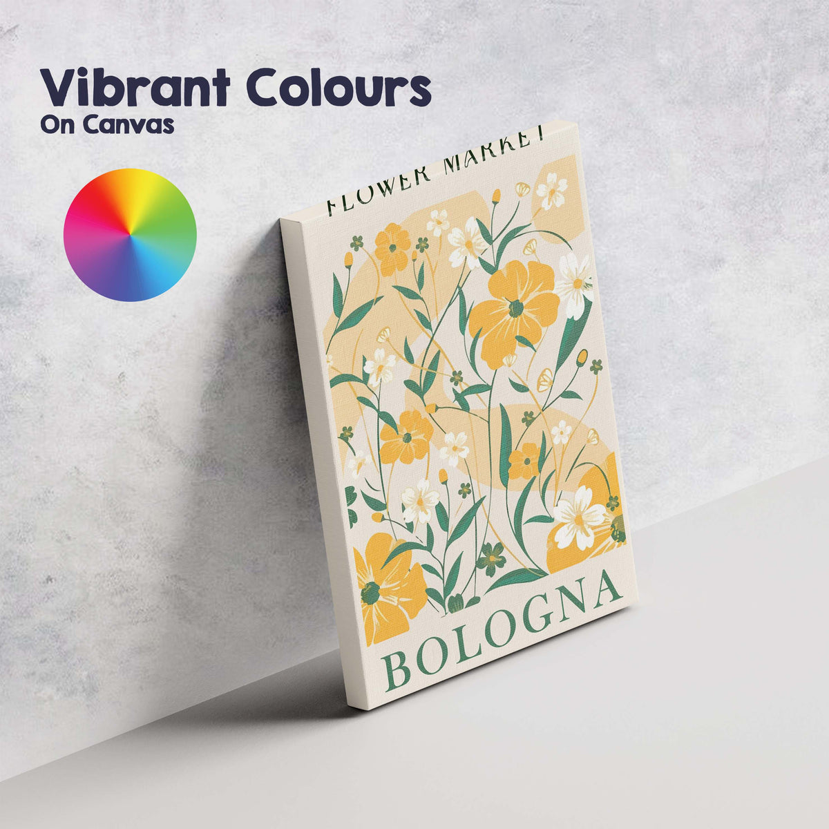 Yellow Wildflower Flower Market Poster Scandinavian Floral Design Canvas Wall Art Print Decor Picture Ready to Hang