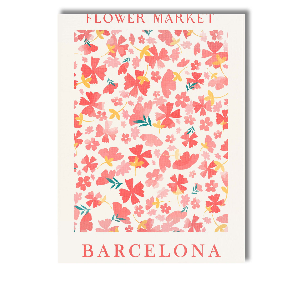 Pink Floral Flower Market Poster Botanical Archive Style Canvas Wall Art Print Decor Picture Ready to Hang