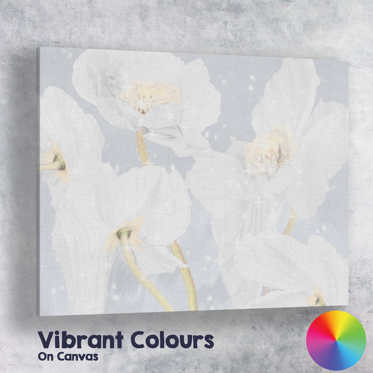 Elegant White Blossom Floral Abstract Watercolour Painting Canvas Wall Art Print Decor Picture Ready to Hang