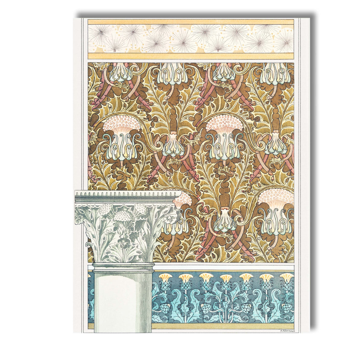 William Morris Thistle Art Nouveau Botanical Pattern Design Canvas Wall Art Print Decor Picture Ready to Hang