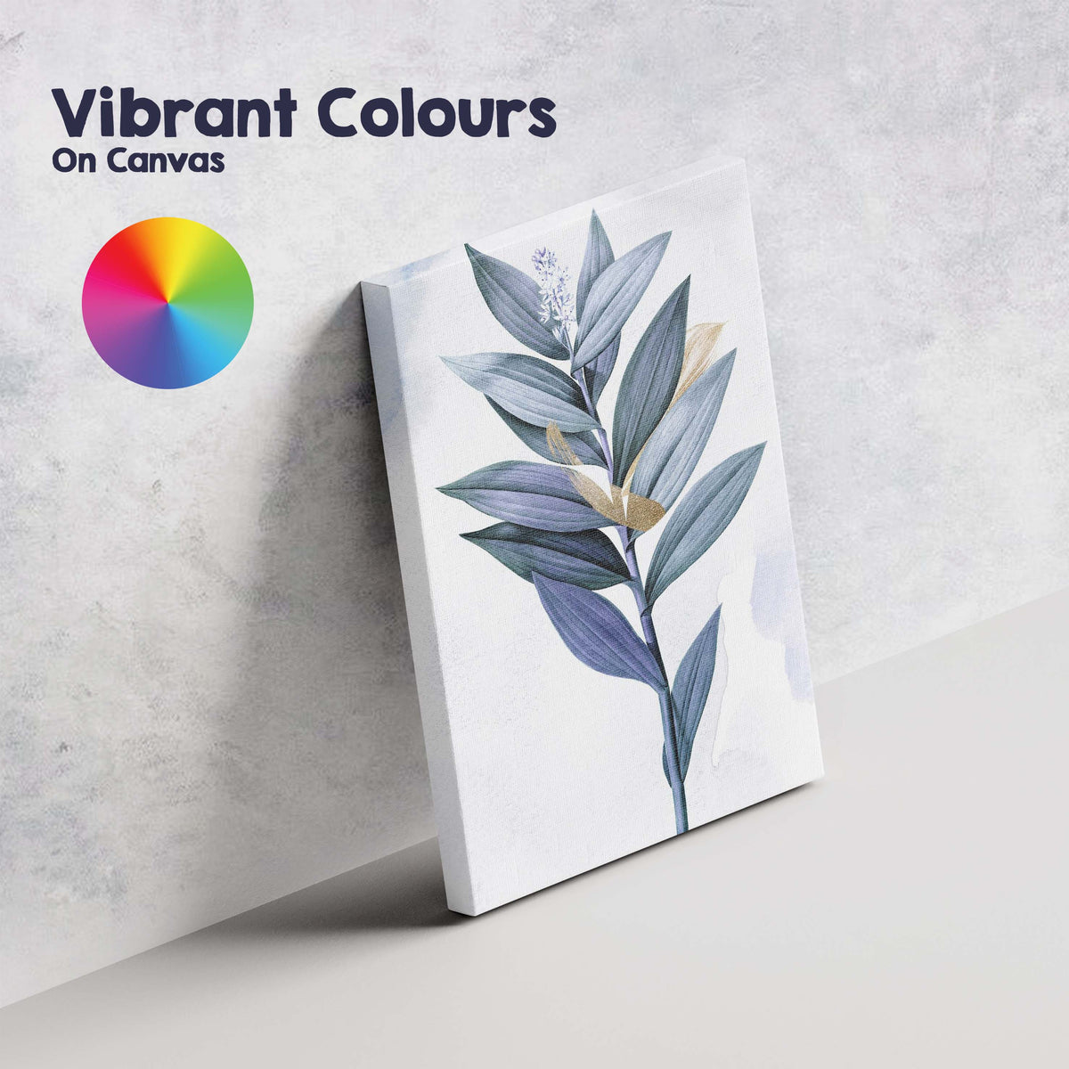 Blue Lavender Foliage Botanical Watercolour Plant Illustration Canvas Wall Art Print Decor Picture Ready to Hang