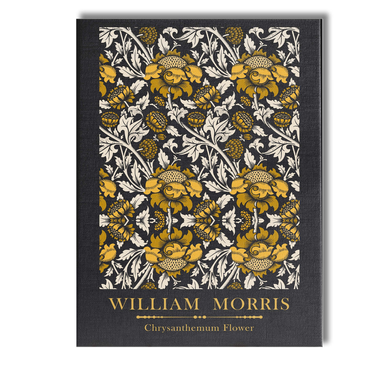Black and Gold Chrysanthemum Floral William Morris Inspired Pattern Canvas Wall Art Print Decor Picture Ready to Hang