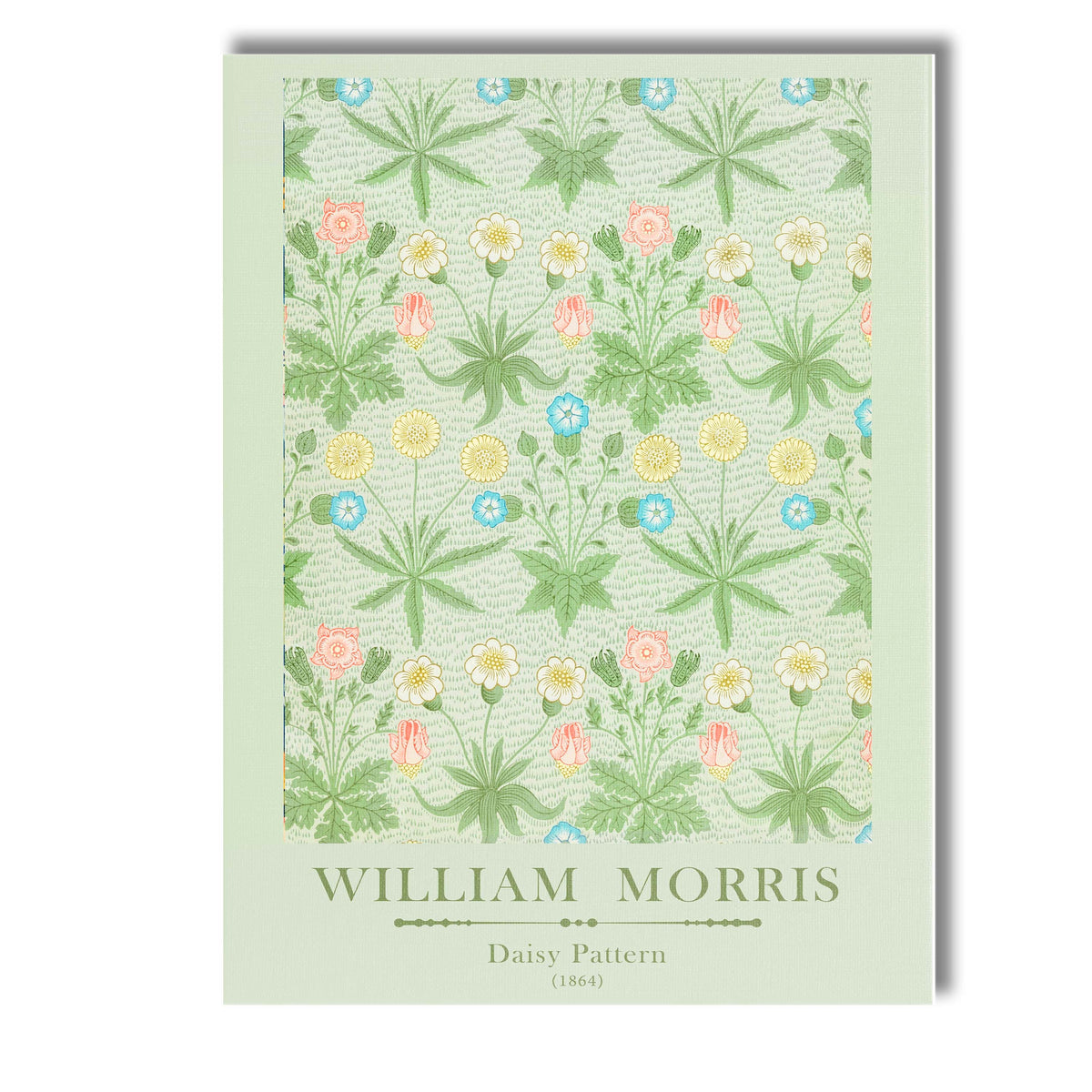 William Morris Daisy Meadow Floral Repeat Sage Green Pattern Canvas Wall Art Print Decor Picture Ready to Hang