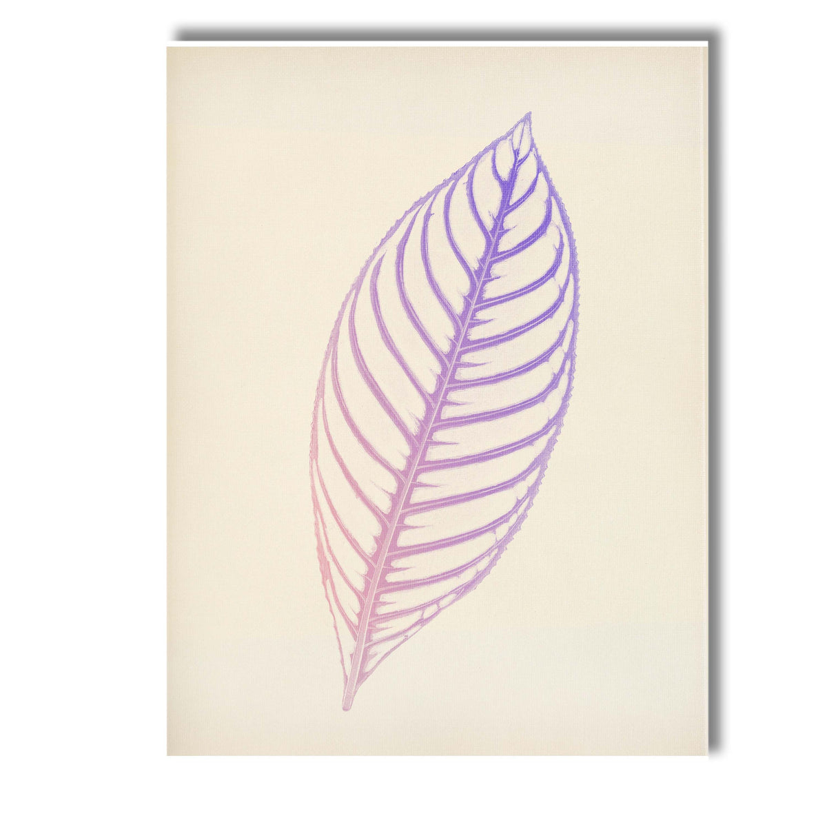 Soft Lavender Leaf Silhouette Botanical Line Drawing Canvas Wall Art Print Decor Picture Ready to Hang