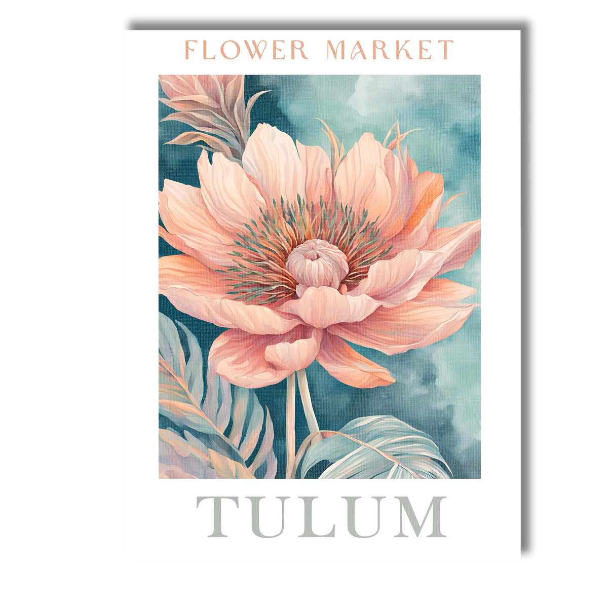 Blush Peony Flower Watercolour Botanical Painting Canvas Wall Art Print Decor Picture Ready to Hang