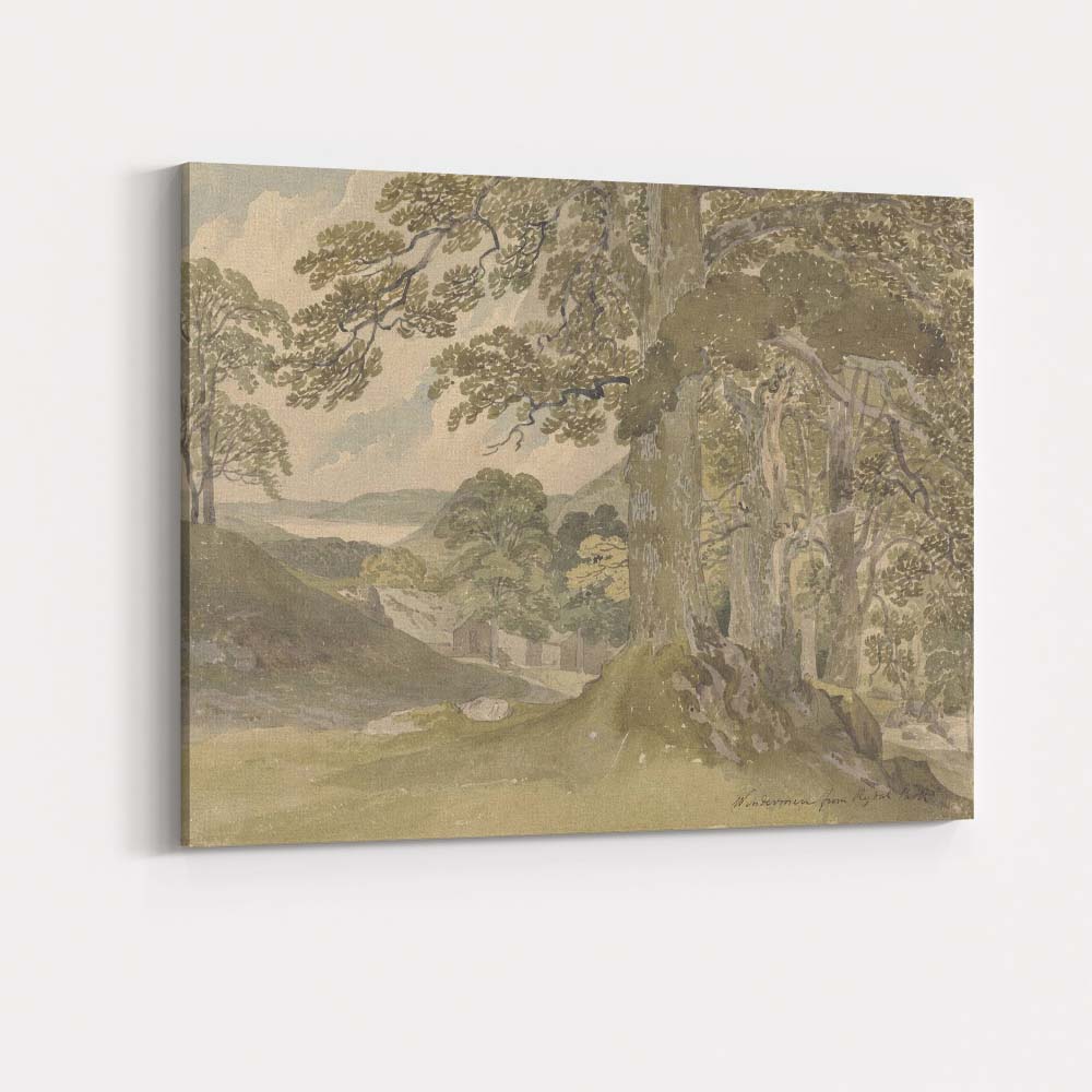 Peaceful Woodland Path Ancient Trees Countryside Watercolour Canvas Wall Art Print Decor Picture Ready to Hang