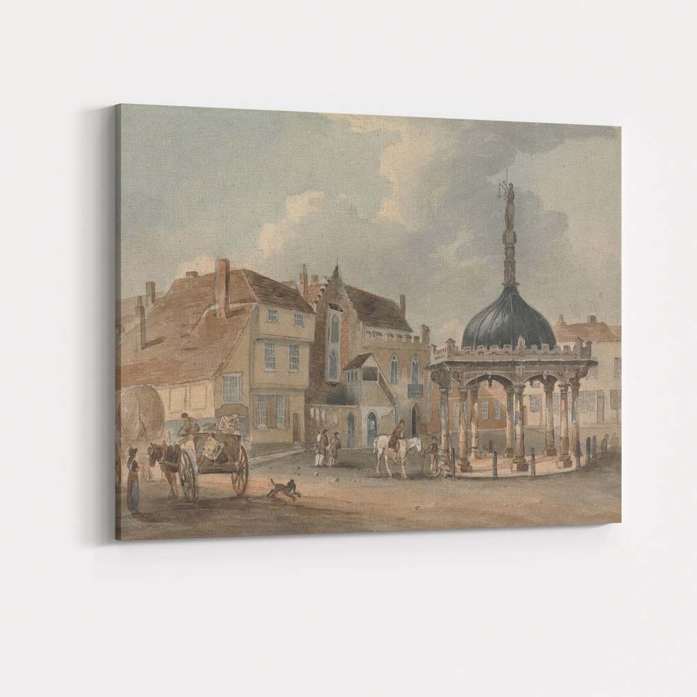 Historic Market Cross Town Square Architectural Watercolour Canvas Wall Art Print Decor Picture Ready to Hang