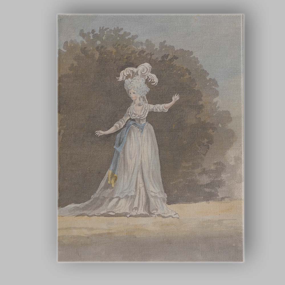 Elegant Georgian Lady In White Gown Watercolour Portrait Canvas Wall Art Print Decor Picture Ready to Hang