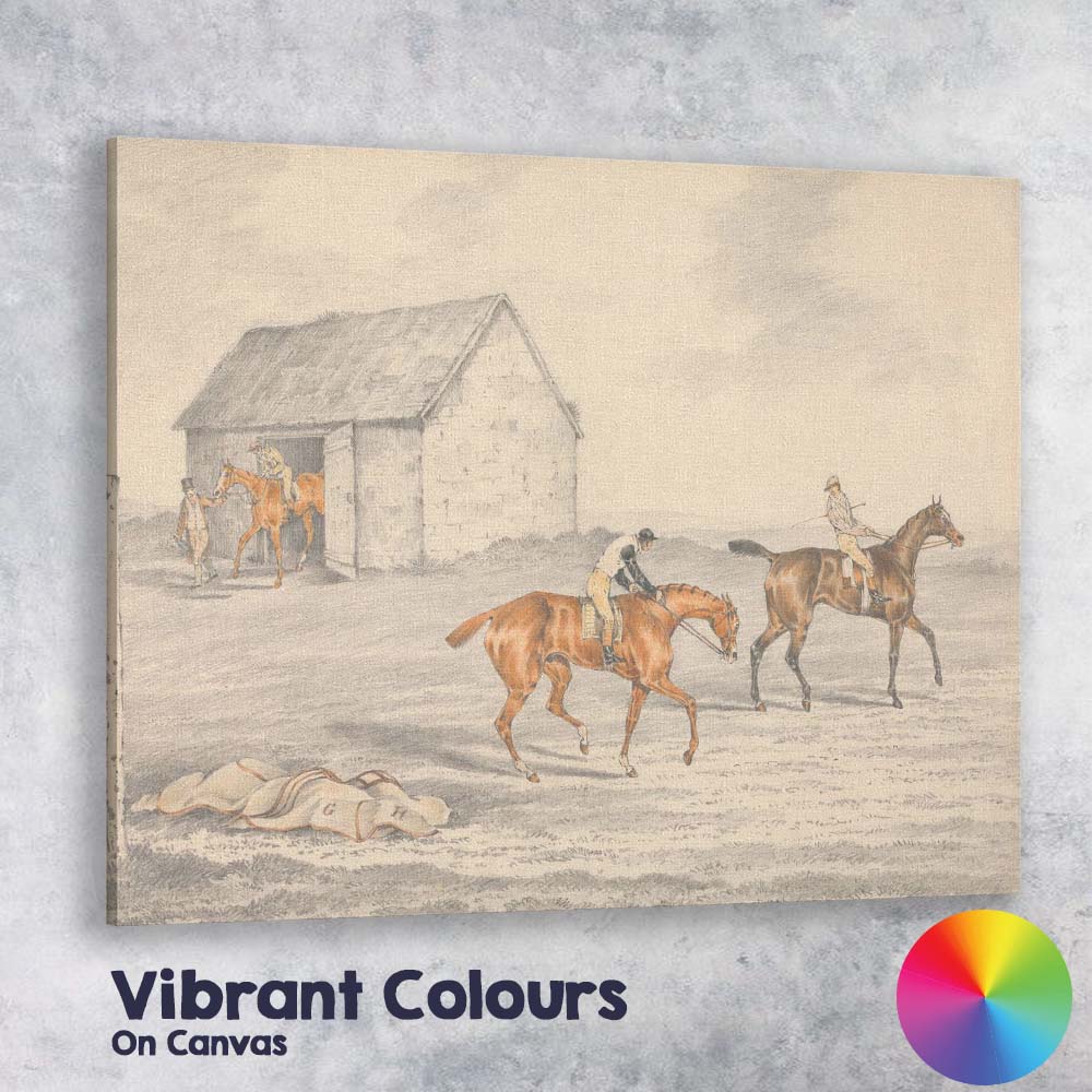 Horse Training Yard Sporting Country Watercolour Canvas Wall Art Print Decor Picture Ready to Hang
