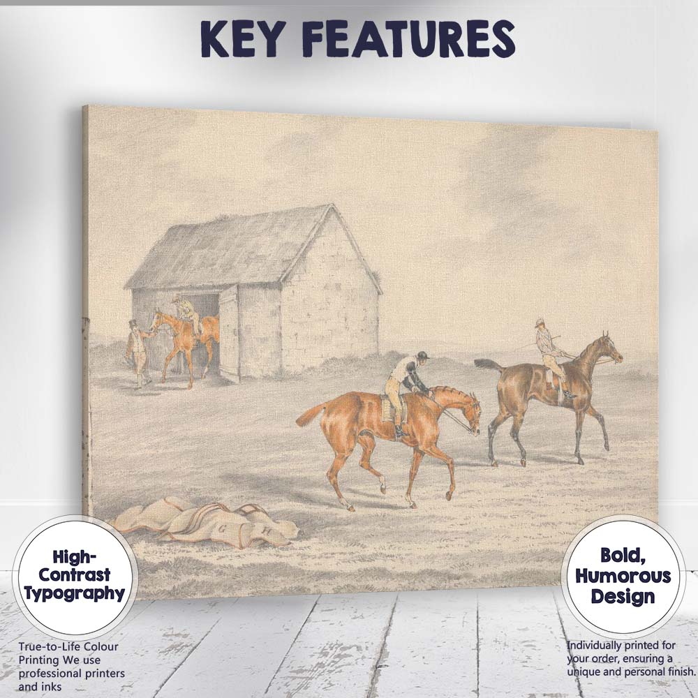 Horse Training Yard Sporting Country Watercolour Canvas Wall Art Print Decor Picture Ready to Hang