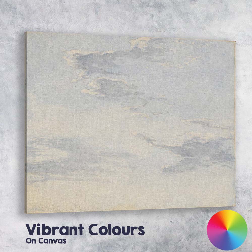 Soft Grey Cloud Study Watercolour Sky Landscape Canvas Wall Art Print Decor Picture Ready to Hang