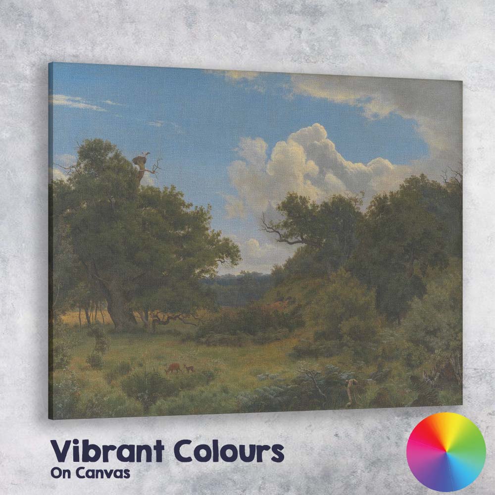 Majestic Countryside Woodland With Dramatic Cloudscape Canvas Wall Art Print Decor Picture Ready to Hang