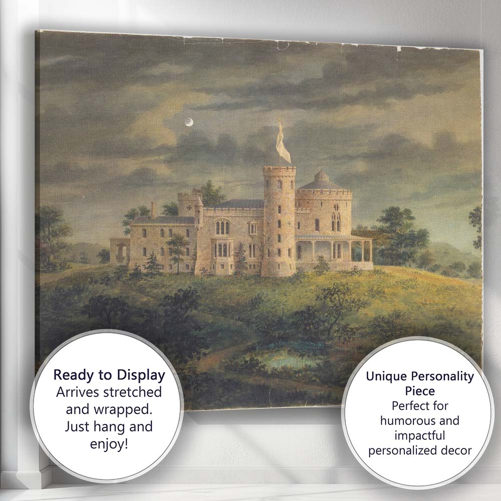 Historic Castle Estate Landscape Watercolour Countryside Painting Canvas Wall Art Print Decor Picture Ready to Hang