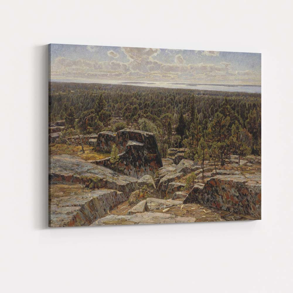 Scandinavian Rocky Forest Panorama Wilderness Landscape Canvas Wall Art Print Decor Picture Ready to Hang