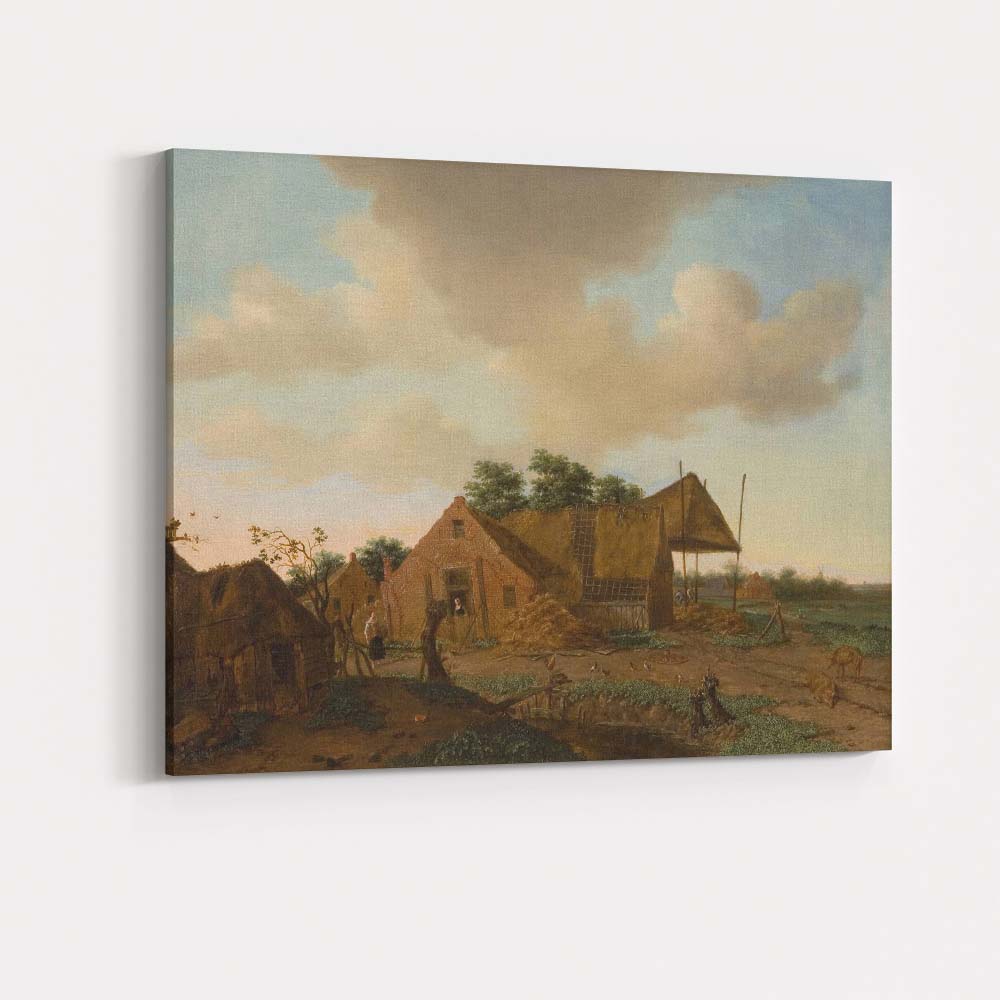 Traditional Rural Farmyard Homestead Pastoral Landscape Canvas Wall Art Print Decor Picture Ready to Hang