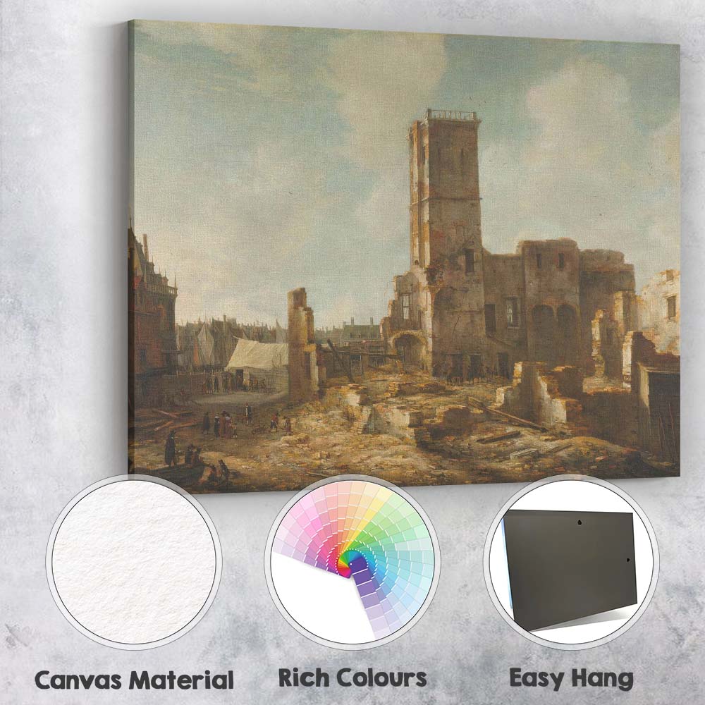 Historic City Ruins Architectural Tower Landscape Oil Painting Canvas Wall Art Print Decor Picture Ready to Hang
