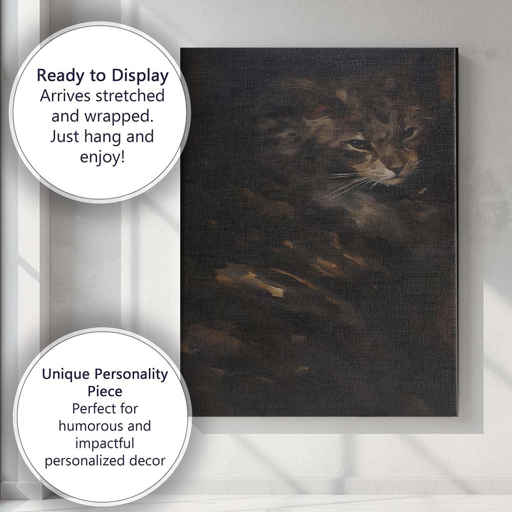 Elegant Grey Horse Countryside Equine Portrait Painting Canvas Wall Art Print Decor Picture Ready to Hang