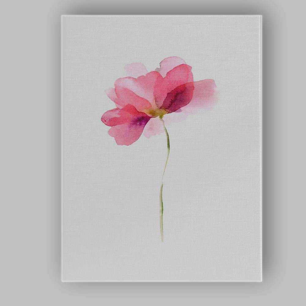 Delicate Pink Watercolour Blossom Minimalist Floral Canvas Wall Art Print Decor Picture Ready to Hang