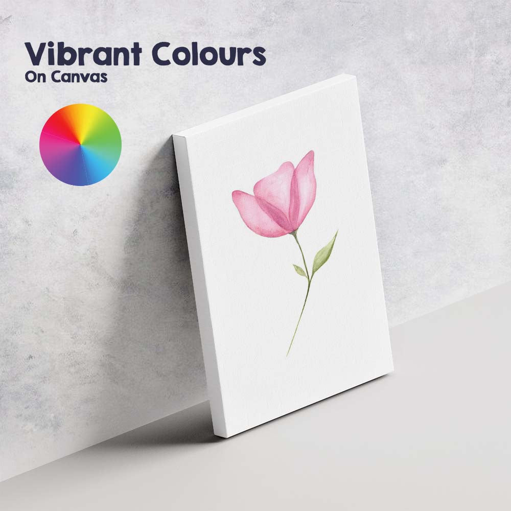 Elegant Pink Tulip Watercolour Minimal Floral Canvas Wall Art Print Decor Picture Ready to Hang
