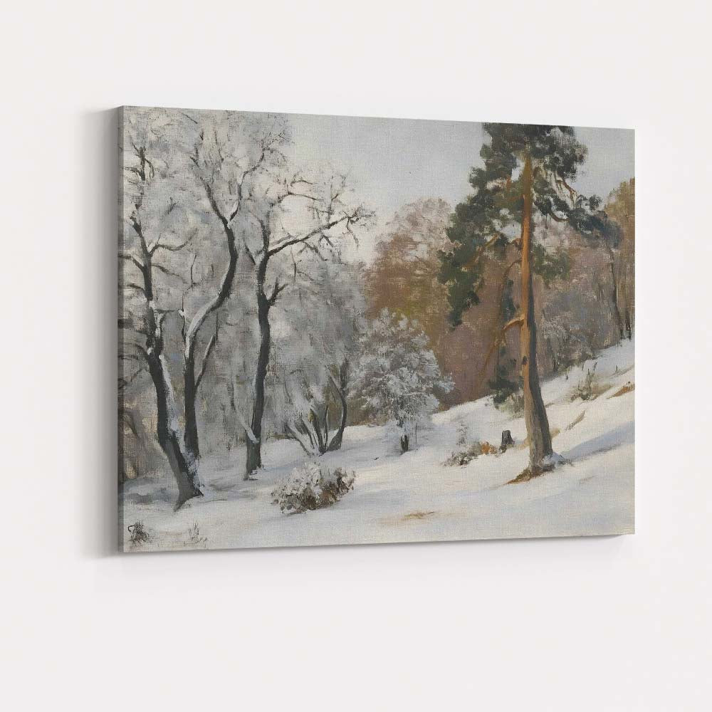 Peaceful Snow Covered Woodland Clearing Winter Forest Landscape Canvas Wall Art Print Decor Picture Ready to Hang