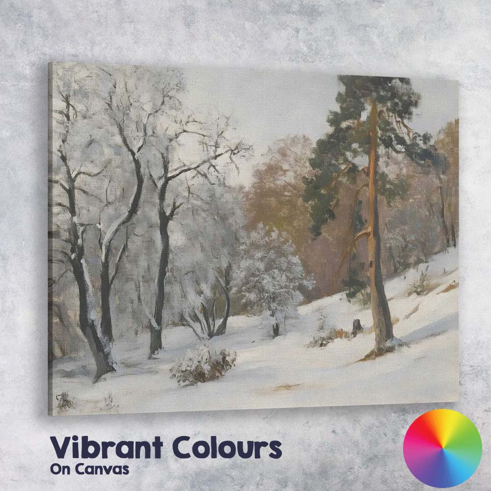 Peaceful Snow Covered Woodland Clearing Winter Forest Landscape Canvas Wall Art Print Decor Picture Ready to Hang