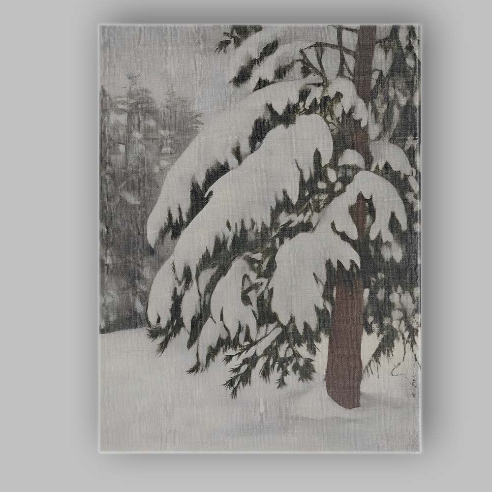 Snow Laden Evergreen Tree Close Up Winter Nature Canvas Wall Art Print Decor Picture Ready to Hang