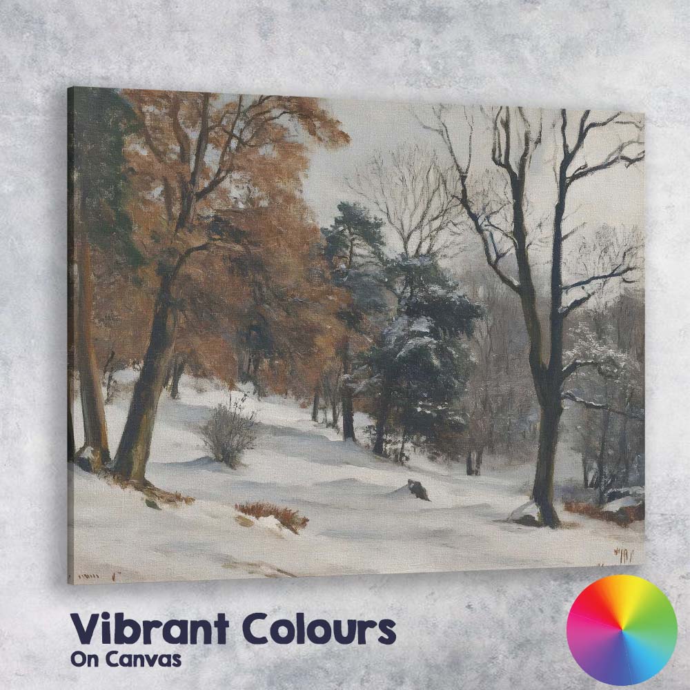 Woodland Path Snow Covered Trees Winter Forest Landscape Canvas Wall Art Print Decor Picture Ready to Hang