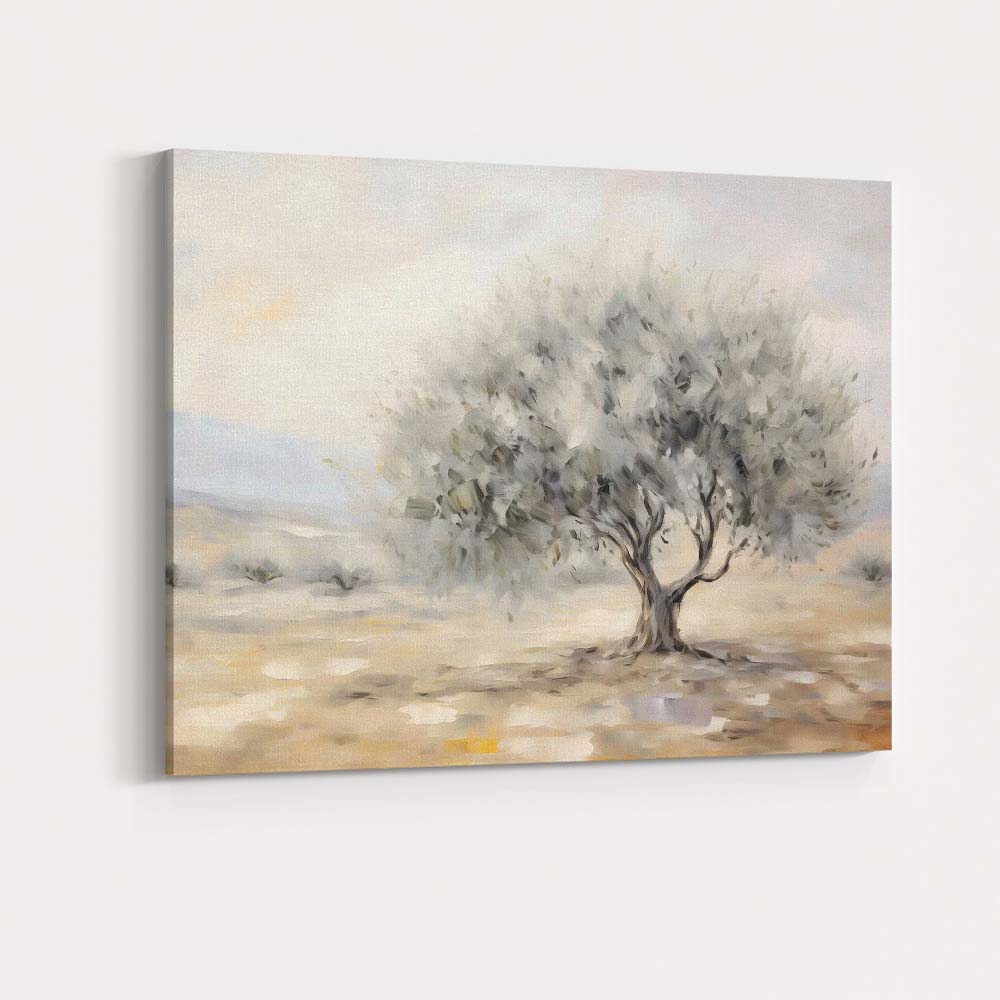 Frosted Olive Tree Soft Neutral Nature Painting Canvas Wall Art Print Decor Picture Ready to Hang