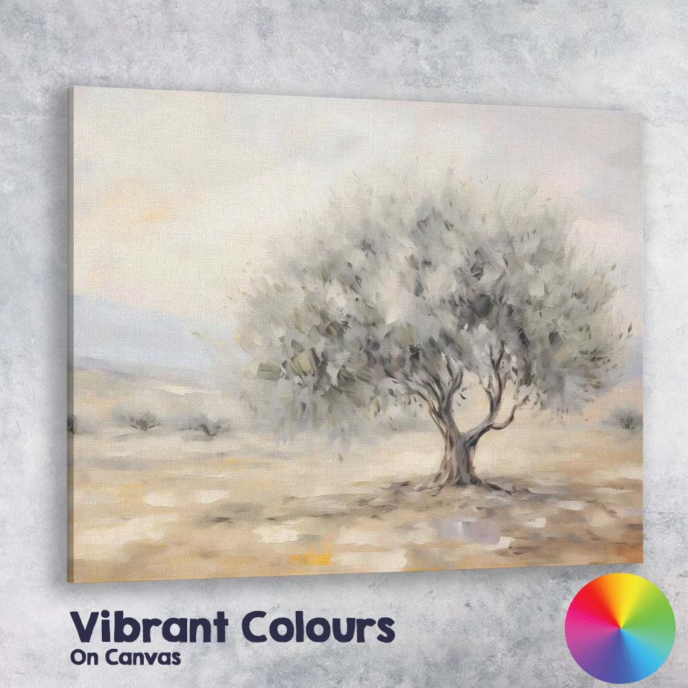 Frosted Olive Tree Soft Neutral Nature Painting Canvas Wall Art Print Decor Picture Ready to Hang