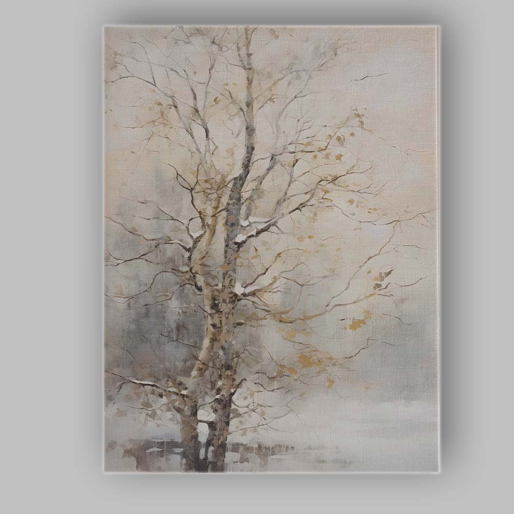Elegant Bare Winter Tree Neutral Watercolour Botanical Canvas Wall Art Print Decor Picture Ready to Hang