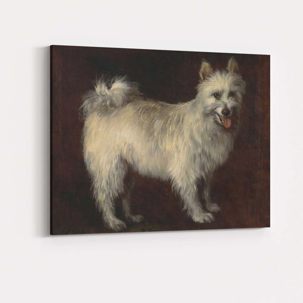 White Highland Terrier Dog Portrait Traditional Oil Painting Canvas Wall Art Print Decor Picture Ready to Hang