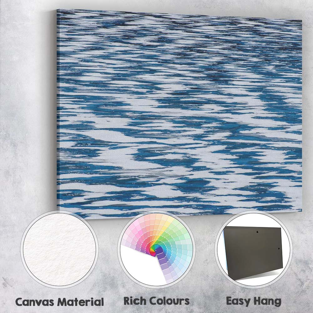 Blue White Frozen Water Abstract Ice Pattern Canvas Wall Art Print Decor Picture Ready to Hang