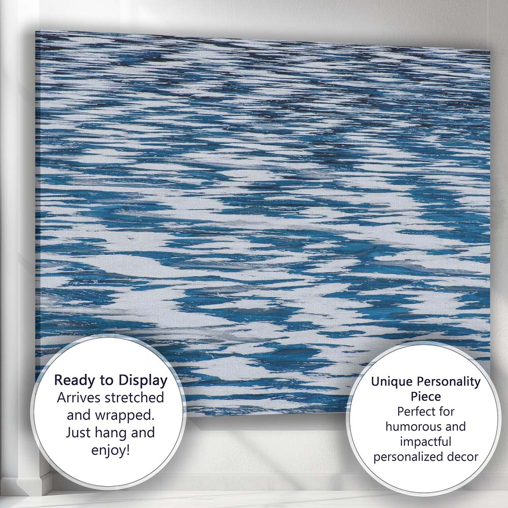 Blue White Frozen Water Abstract Ice Pattern Canvas Wall Art Print Decor Picture Ready to Hang