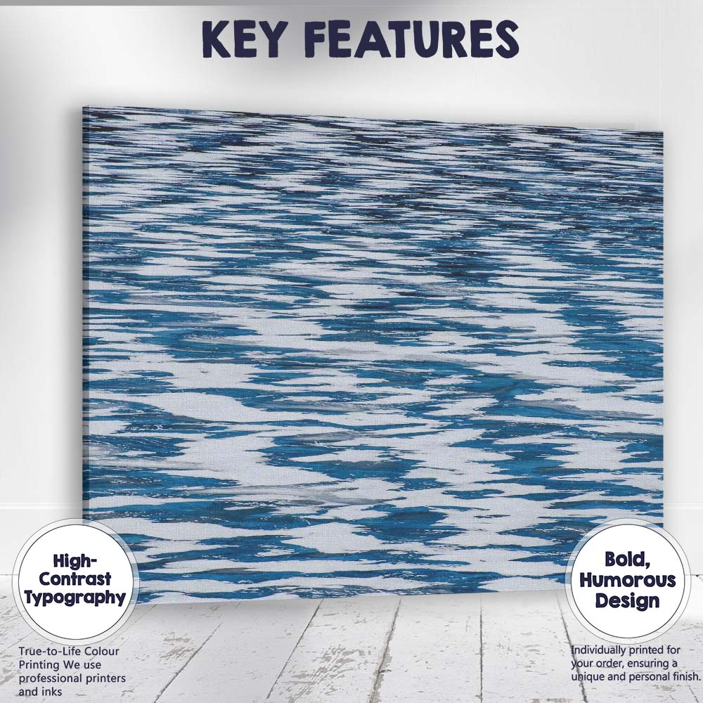Blue White Frozen Water Abstract Ice Pattern Canvas Wall Art Print Decor Picture Ready to Hang