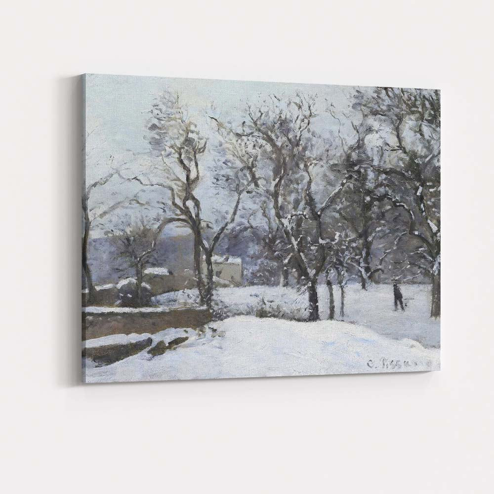 Snow Covered Woodland Path Impressionist Winter Landscape Painting Canvas Wall Art Print Decor Picture Ready to Hang